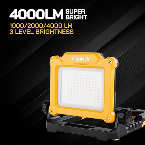 Miniatura 3 de Luz de trabajo LED recargable  Luz de trabajo portátil inalámbrica 400020001000LM compatible con Dewalt, Milwaukee, Makita, Bosch batería de
