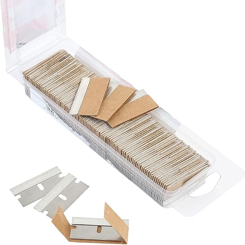 OEMTOOLS 25181 Cuchillas de afeitar, paquete de 100 recambios de cuchillas de cuchillos, cuchillas de acero de alto carbono para quitar pintura y