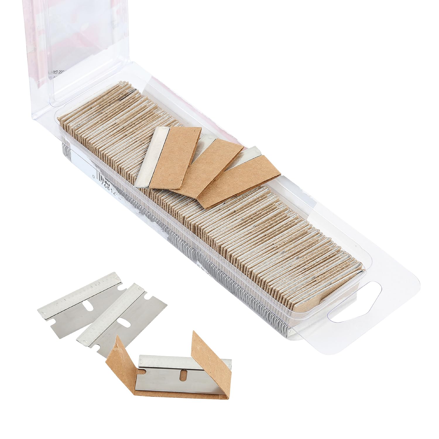 OEMTOOLS 25181 Razor Blades, 100 Pack Utility Knife Blades Refills, High Carbon Steel Utility Blades for Removing Paint and Decals, Fits Standard Razor Tools, Made in the USA