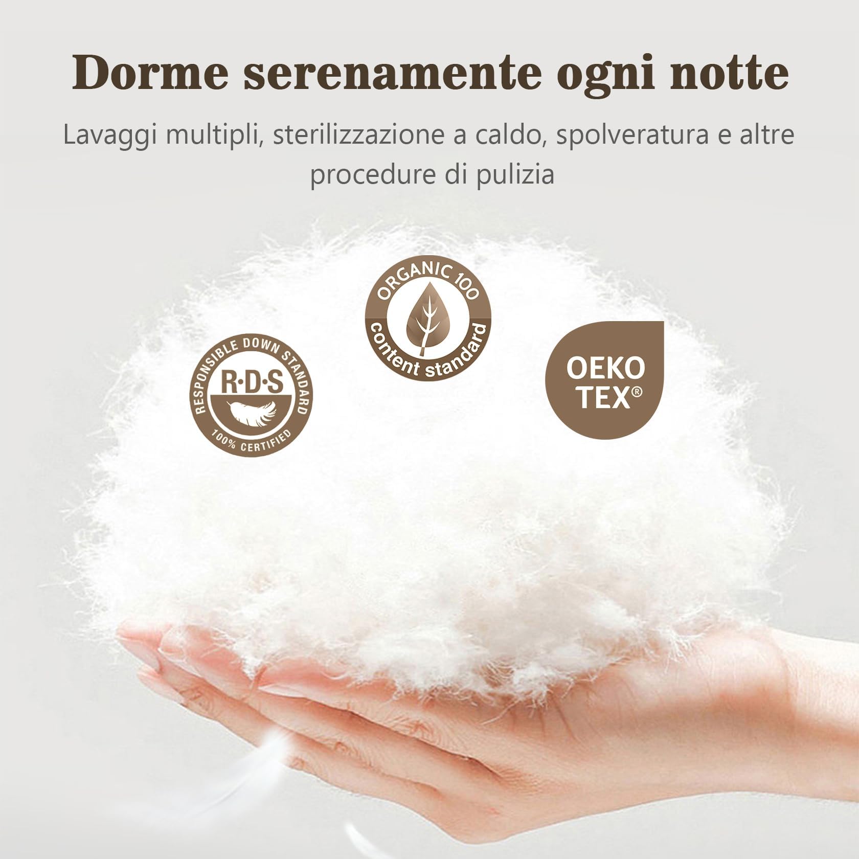 BPC Piuma d'oca e Piumino Matrimoniale 100% Cotone Organico, Caldo Naturale 4 Stagioni, Piumone per Letto Matrimoniali, Piumini Hotel Primaverile, Trapunta con Piume Doca, Down Duvet 240x260 cm