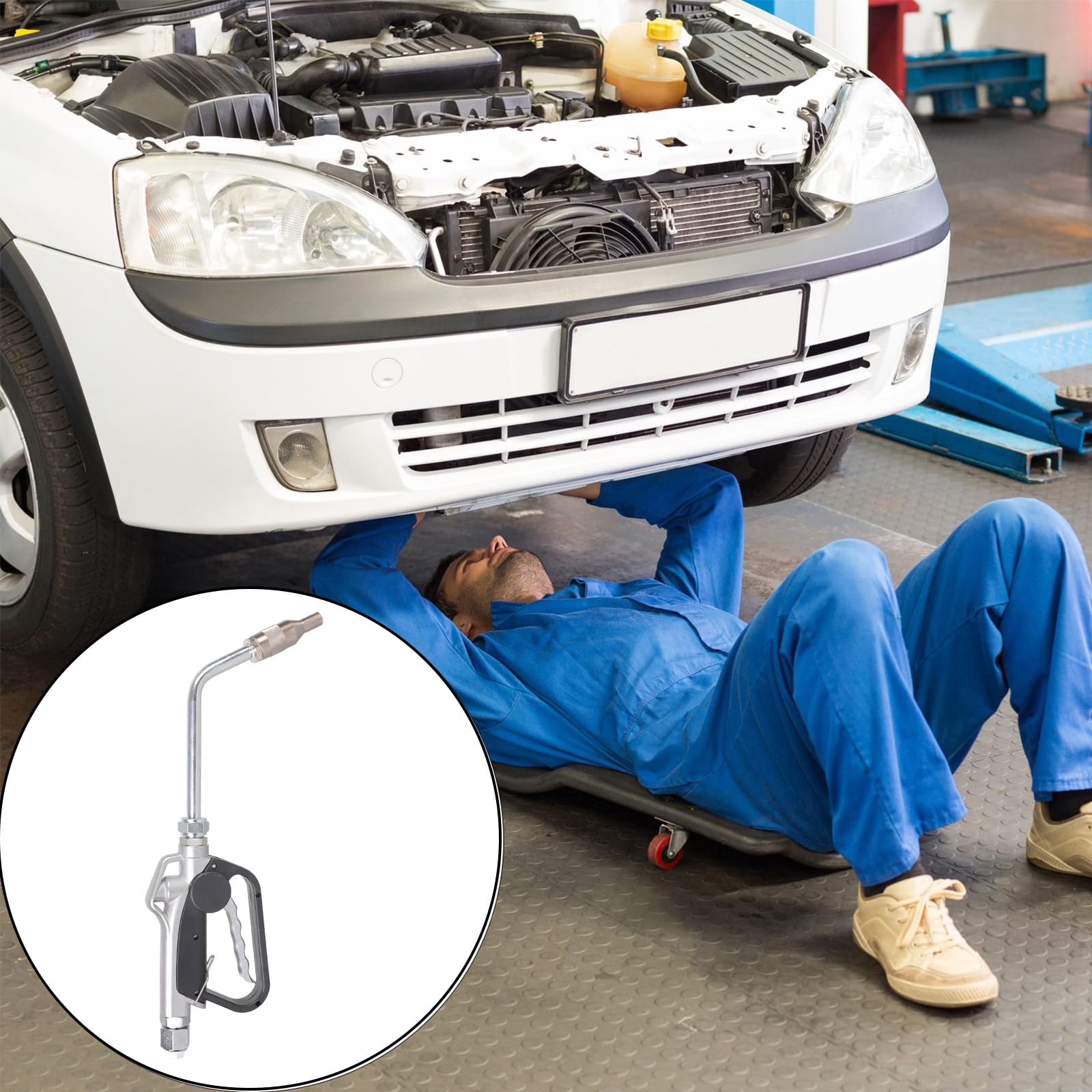 Generisch 3 Ergonomischer Aluminium Ölspender mit 1/2-Zoll Düse, 150–1500, manuelle Steuerung für Werkstatt und Motorradpflege, Ölkontrolle