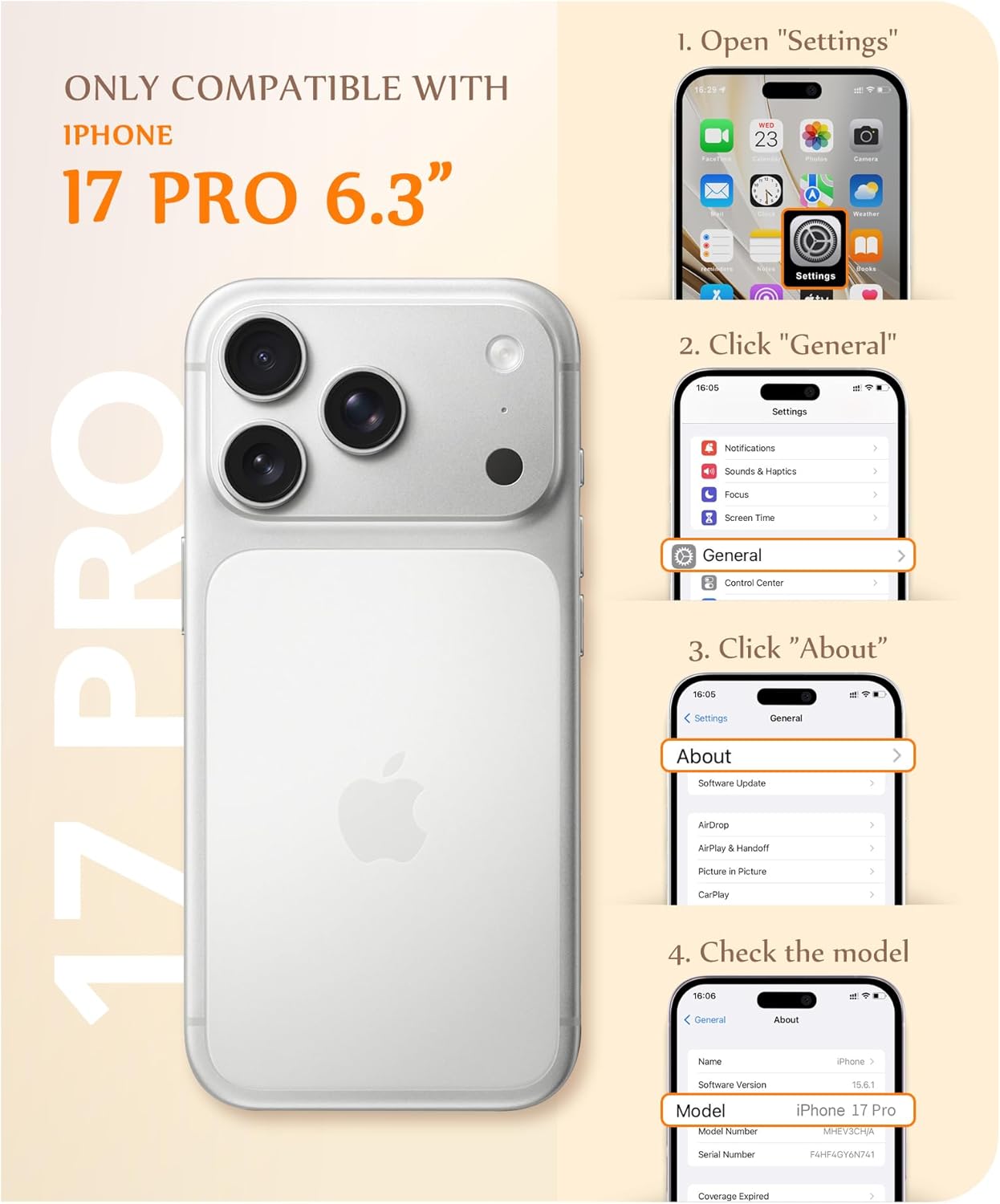GVIEWIN for iPhone 17 Pro Case for Women, [Compatible with MagSafe] [Upgraded Full Camera Protection], Stylish Floral Shockproof Protective Phone Case for iPhone 17 Pro 6.3", Argentlily/White