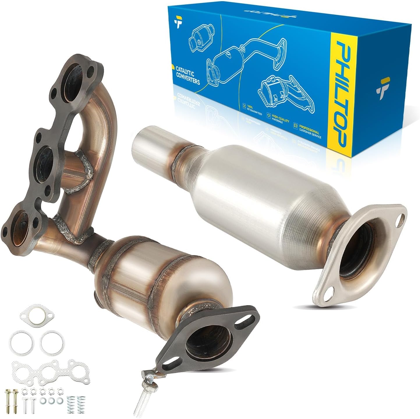 PHILTOP Catalytic Converter for 2000-2004 Avalon 3.0L, 1999-2001 ES300 3.0L, 2 pcs, EPA Complaint #OE Replace 16396 16130