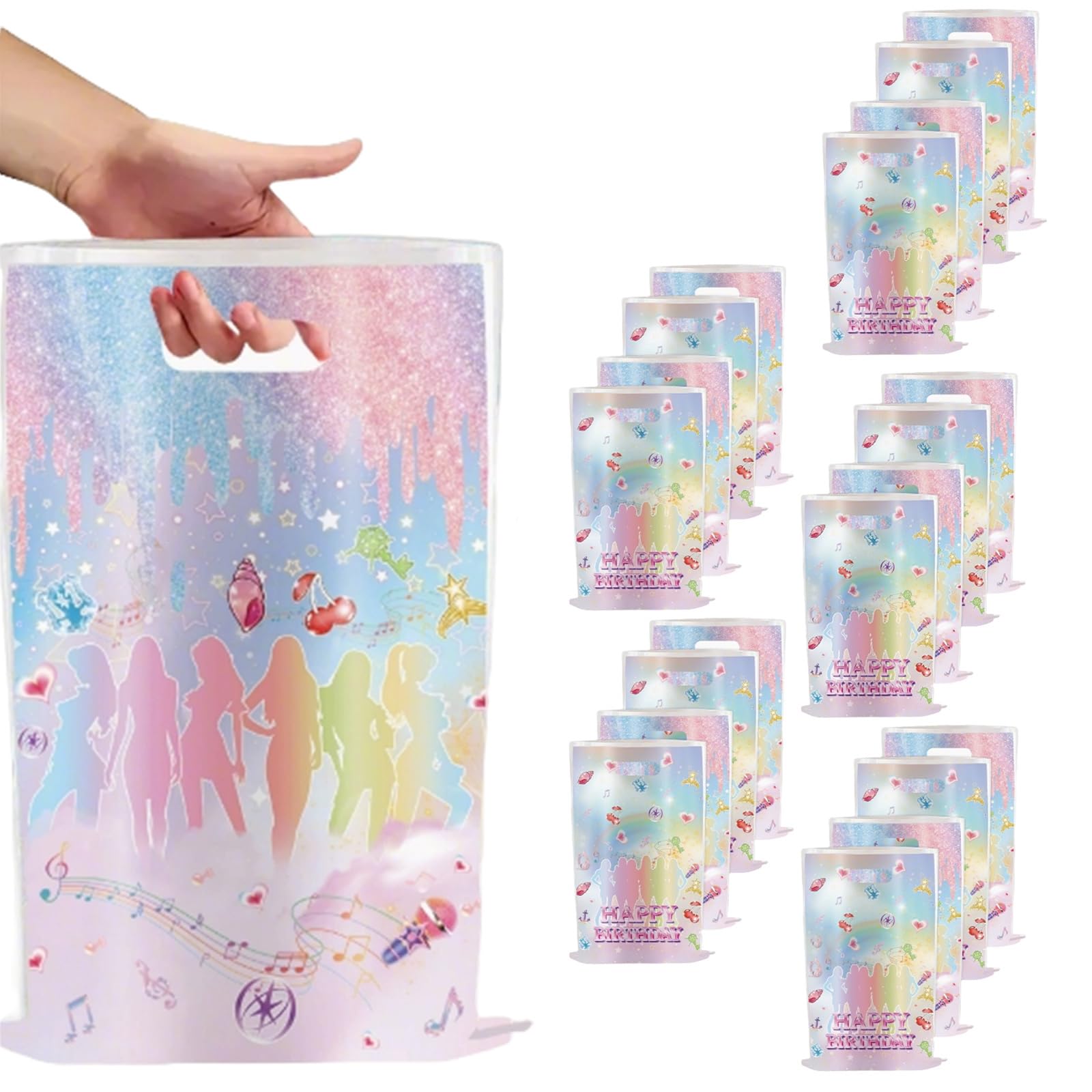 Birthday Party Decorations Katseye Merch K-Pop Katseye Singer Themed Party Supplies Set with 20pcs Katseye Gift Bag for Fans Birthday Partys E01