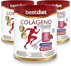 Bestdiet Collagen with Magnesium and Vitamin C and D Powder, Hydroollyzed Collagen for Skin Maintenance, Joint and Carthage, Pack of 3 250 g Bottles, Red Fruit Flavor