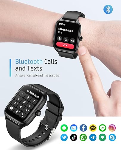 Miniatura 4 de Reloj inteligente para hombre con llamada Bluetooth, rastreador de actividad física de 1.96 pulgadas, pantalla táctil completa HD con monitor de