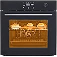 24'Electric Single Wall Oven with 2 Racks 2.6 cu. ft., 8 Functions, Built-in Wall Oven Mechanical Knob, 360°Rotisserie, 220V 3200W True Convection Wall Oven, Safety Lock, Timer, 304 Stainless