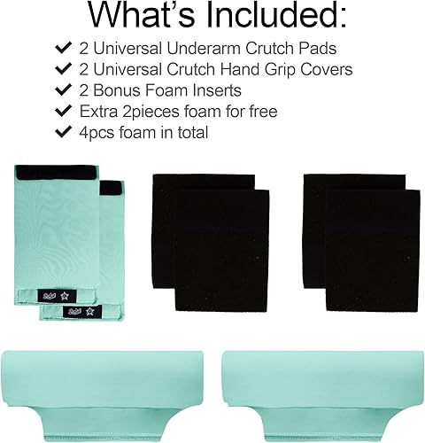 Miniatura 51 de Fundas de almohadilla para muletas para axilas y agarre de mano con mango universal para antebrazo, juegos de cojines acolchados accesorios