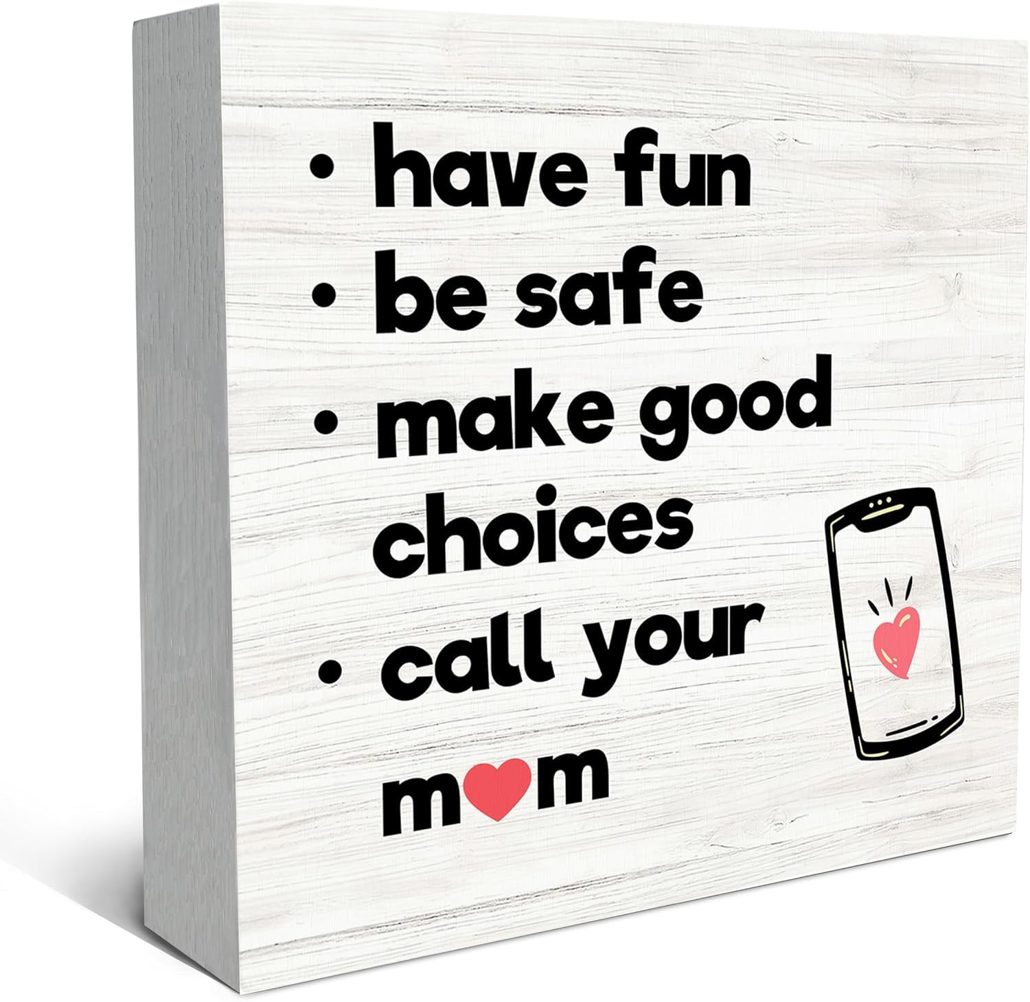 5x5 Inch Wooden Box Sign Call Your Mom Rustic Tabletop Decor