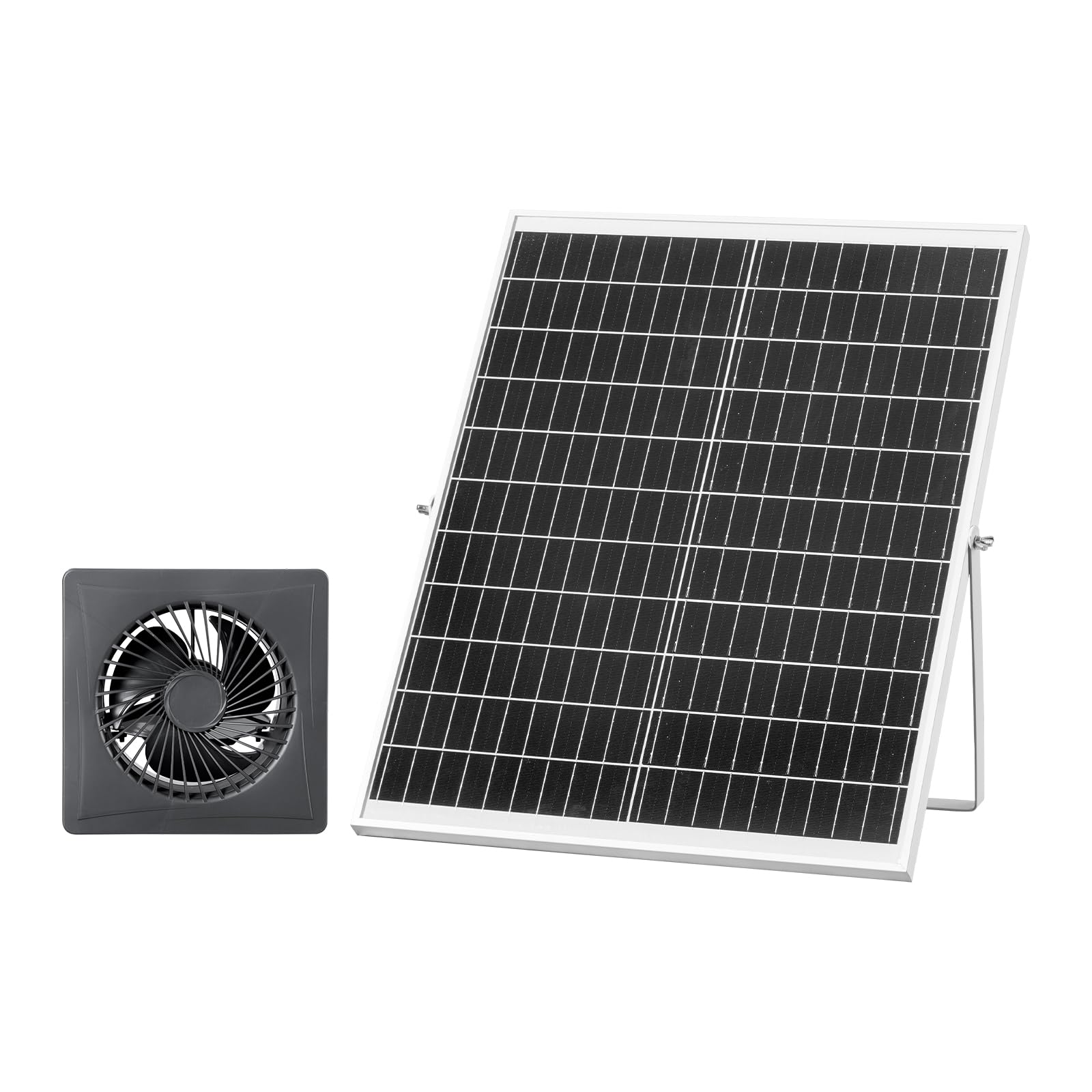 VEVOR Ventilateur Solaire avec Panneau Solaire 25 W et 1 Ventilateur, Extracteur d'air, Angle Réglable, 2030 TR/Min, pour Tente de Culture, Serre, Poulailler et Abri, Boîtier Alliage Alu Étanche IP65