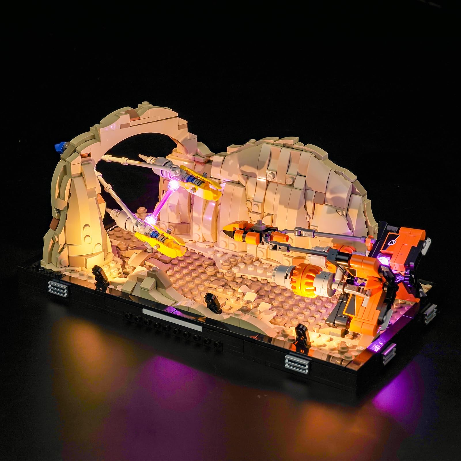 Light Kit for Lego Mos Espa Podrace Diorama Lighting Set for Lego 75380 Mos Espa Podrace Diorama Set, Not Include Models