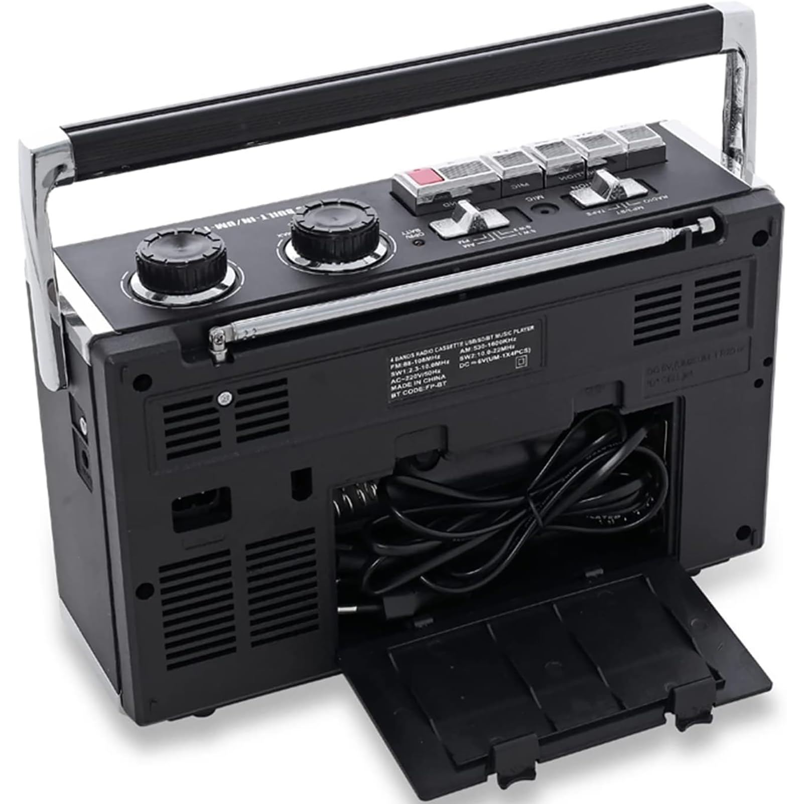 Odtwarzacz kasetowy Bluetooth, radio i nagrywarka retro z możliwością strojenia radia analogowego, konwerter kasety na format MP3
