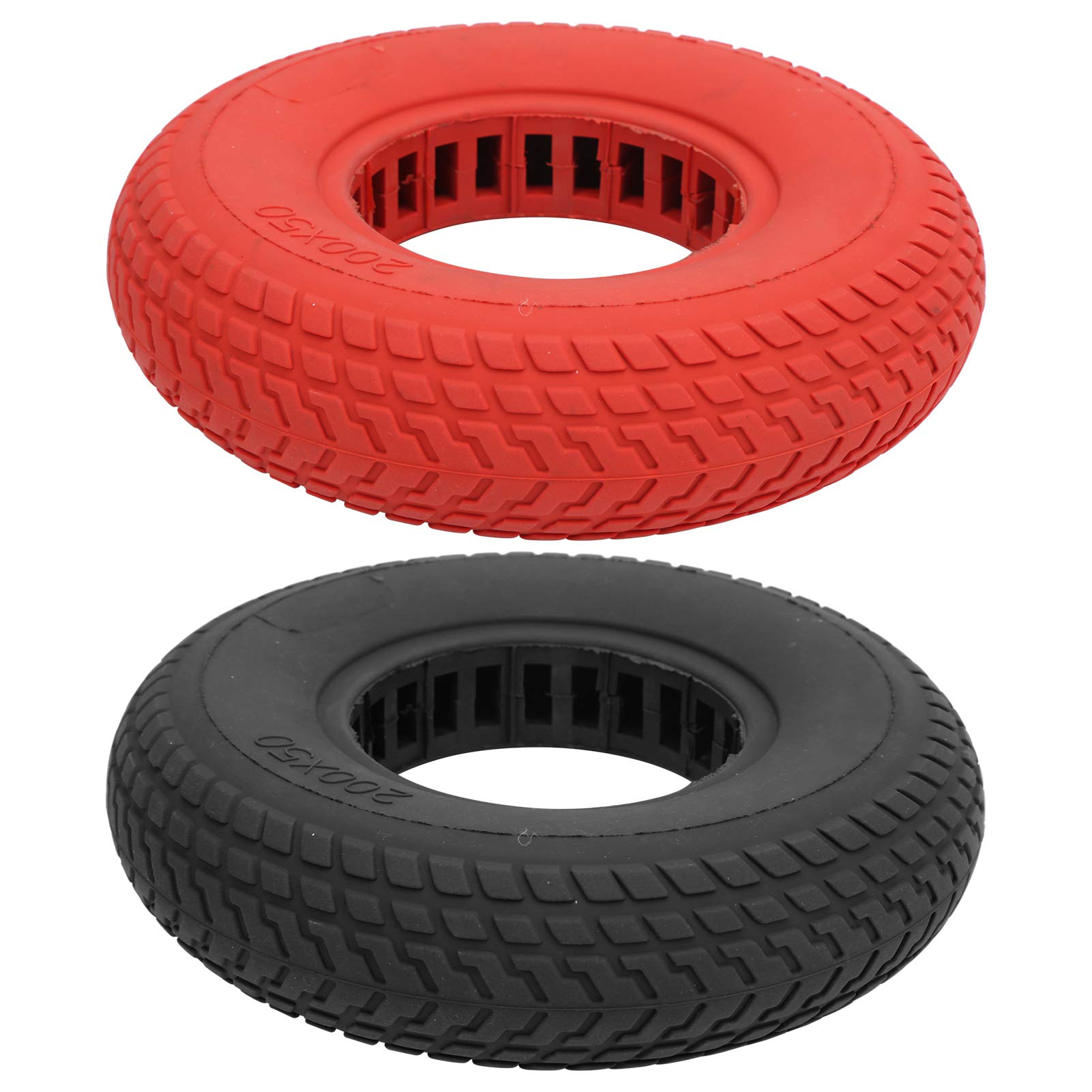 Teror Electric Soter Tyre,200x50mm Explosion‑Proof Solid Tyre Rubber Tire Hollow Out Damping for Electric Soter(Black)