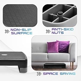 Yes4All 18.1 Aerobic Exercise Step Platform with 2 Risers, Adjustable Height Workout Stepper 3 5.1 for Home Gym Step Up Exercise & Balance Training, Mulltiple Colors