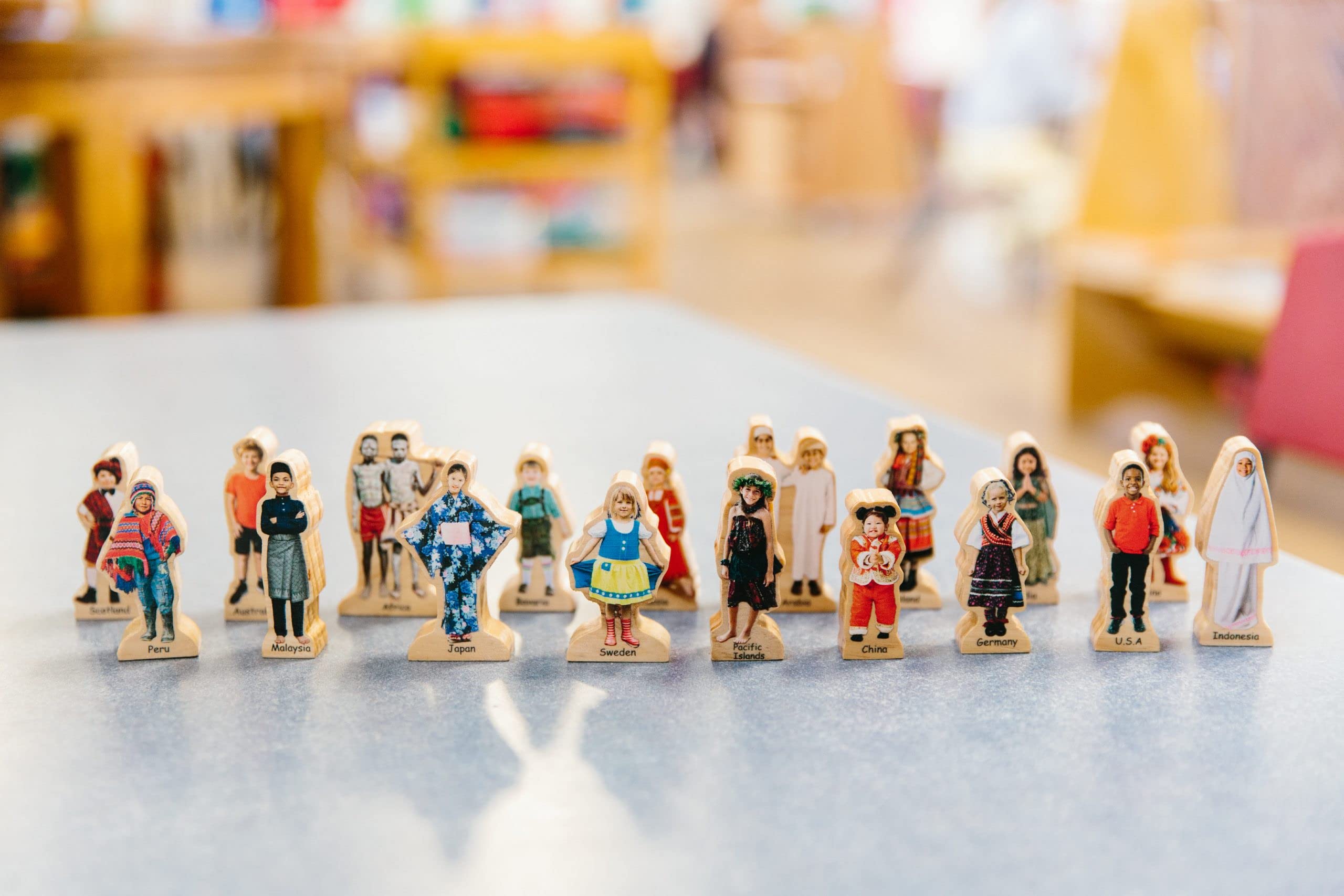 THE FRECKLED FROG People Around the World - Set of 18 - Ages 1+ - Wooden Blocks for Toddlers - Includes People from 18 Countries - Double-Sided