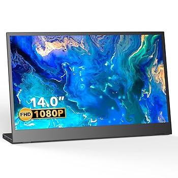 14型薄型 軽量Type-C Mini HDMI一体型スタンドモバイルモニター キュリオム 14インチ モバイルモニター HDR 1920×1200 ワイド