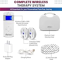 Vista 8 de iReliev Wireless TENS + EMS Therapeutic Wearable System Wireless TENS Unit + Muscle Stimulator Combination for Pain Relief, Arthritis, Muscle