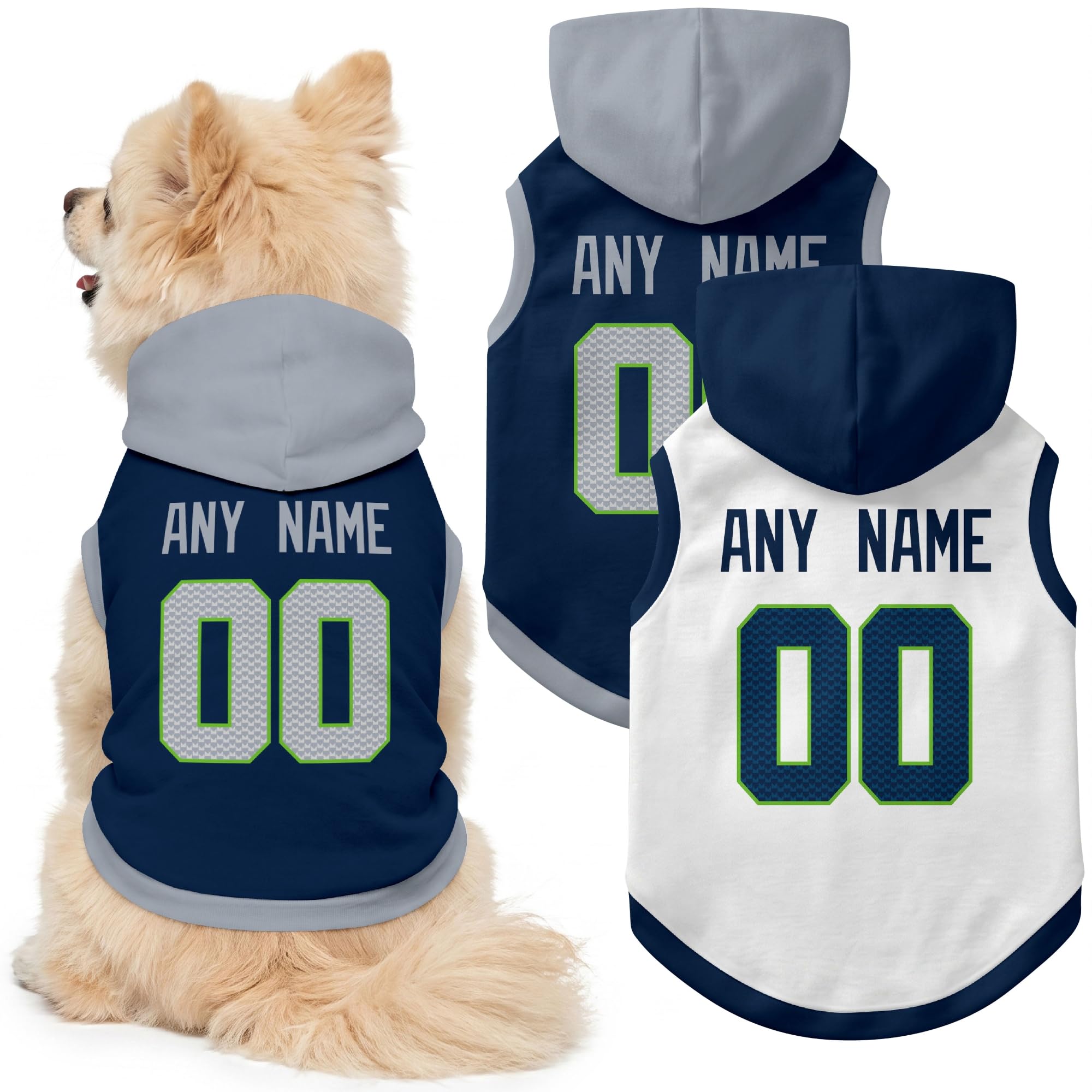 Seattle Dog Clothes Custom Jersey Style Dog Hoodie for Pet