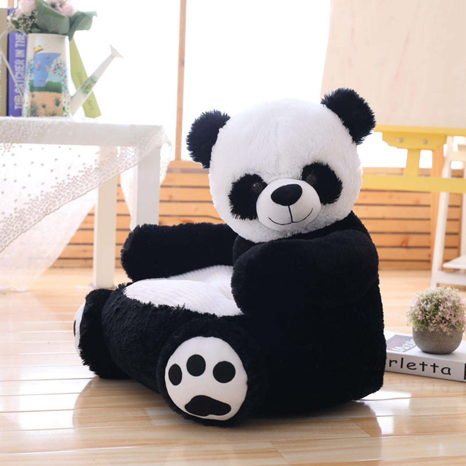 Kinder-Panda-Armlehnenstuhl – Plüsch-Panda-Sofa für Kinder, Tier-Lesestuhl | Weicher Panda-Sessel, Plüsch-Kindersofa, bequemer Armlehnenstuhl, Stützsitz für und Mädchen, Panda-Sitz für das Kind