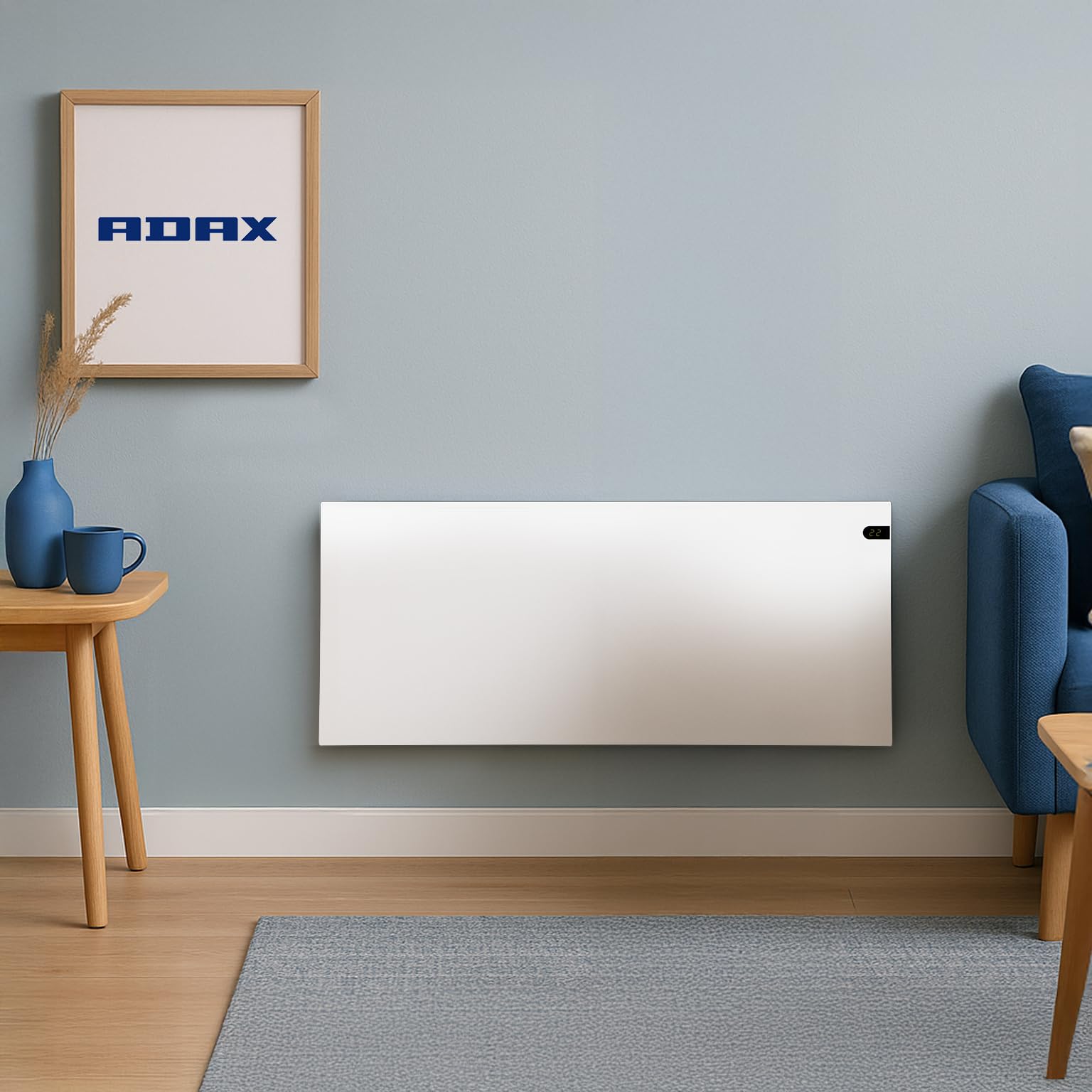 Adax Neo NP - Radiatore elettrico moderno | Termosifone Elettrico Basso Consumo | Termoconvettore elettrico | Altezza 370mm | Stufetta elettrica 1200W | KDT Bianco | IP20
