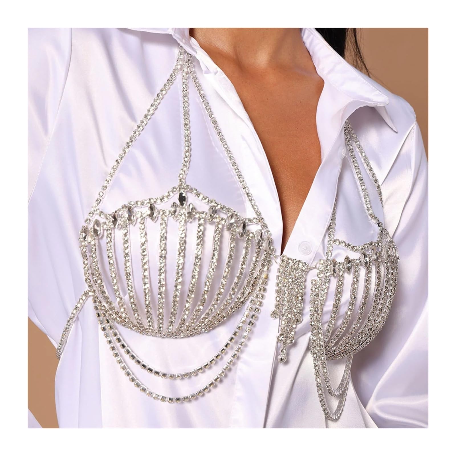 Strass Muschel Brust Kette Sexy Bikini Body Damen Mode Muschel Zubehör