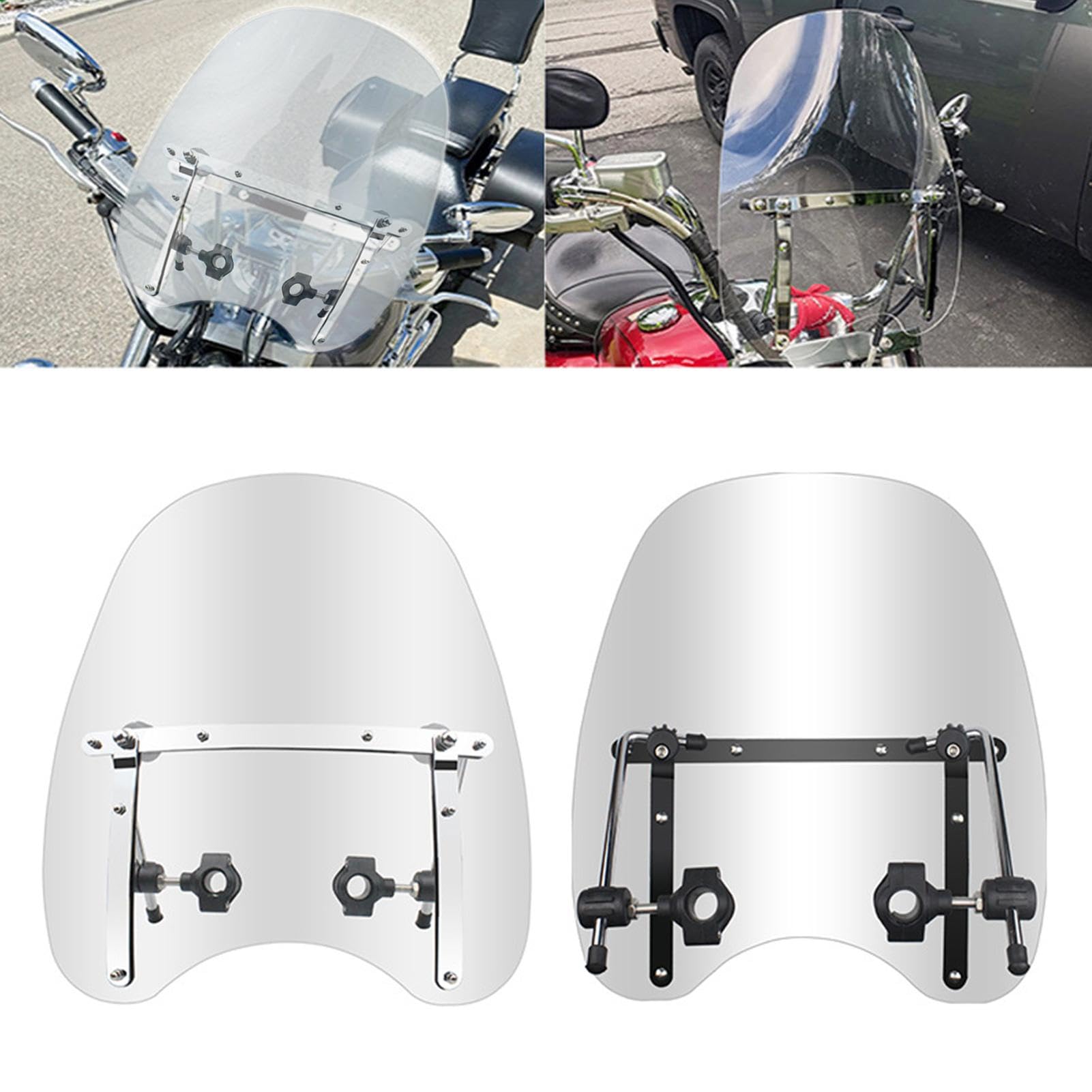 Deflettore Antivento Per Moto, Parabrezza Per Scooter - Parabrezza | Anteriore Trasparente Per Moto,Splitter Antivento Per Zanzariera Anteriore, Parabrezza Per Scooter Con Da Viaggio