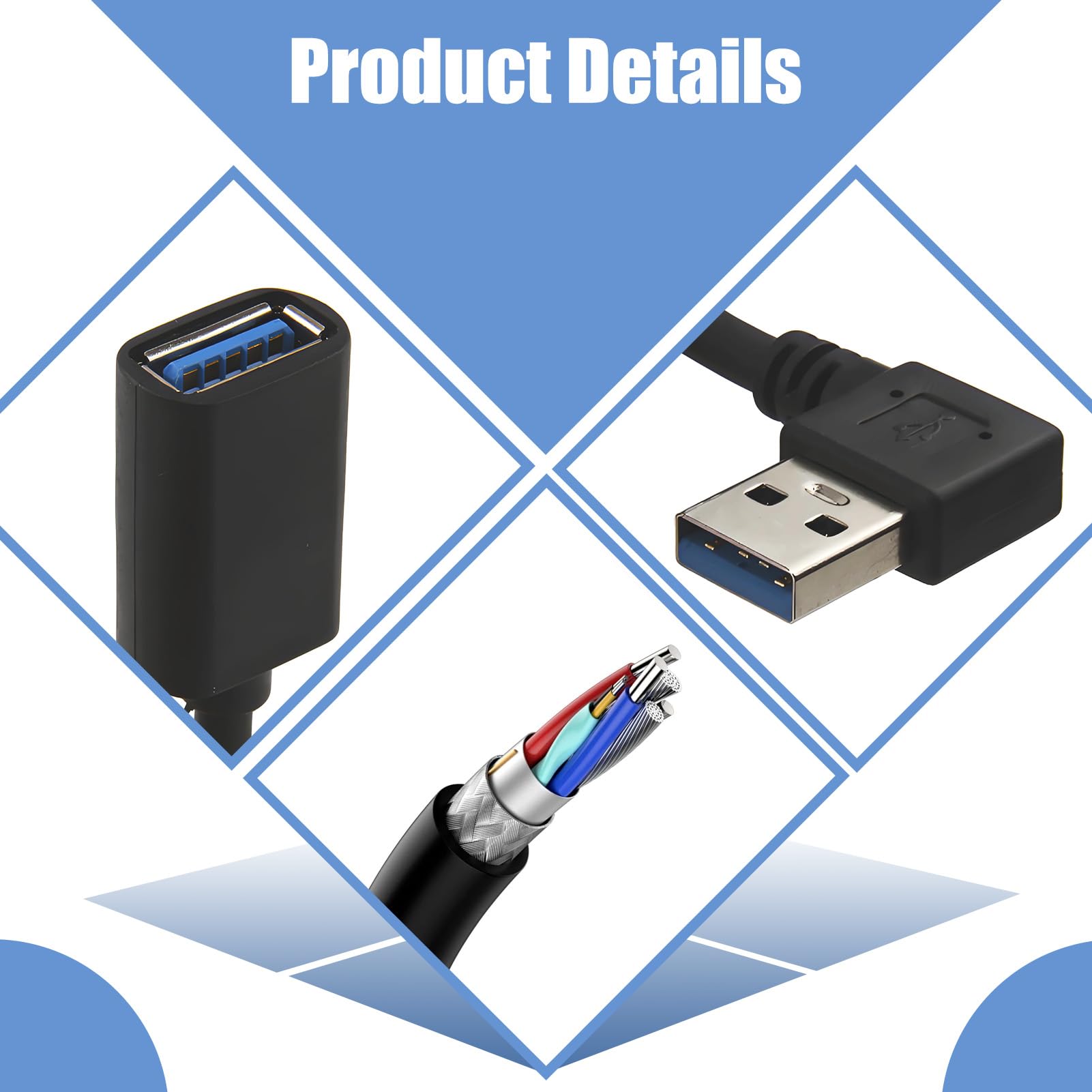Levitantes Cavo USB tipo A/M-A/H, maschio-femmina, cavo USB 3.0 prolunga blu, 2 m
