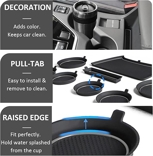 Vista 25 de Auovo Insertos para portavasos compatibles con Subaru Crosstrek Impreza 2024 2025, accesorios de silicona personalizados para portavasos de Rojo