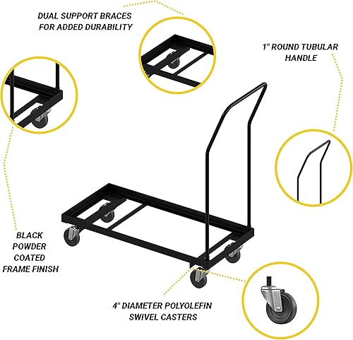 Vista 15 de Black Folding Table Dolly for Round Folding Tables or 4-6 FT. Rectangular Folding Tables