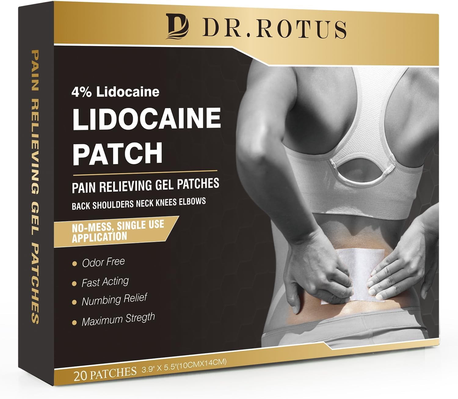 4 Lidocaine Pain Relief Patches 20 Count Patches1 Menthol for Back, Shoulder