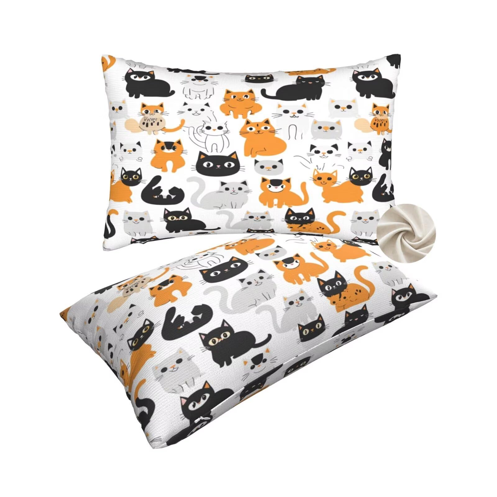Coussin canapé chat : 2 housses de coussin 60x90 cm déco chambre