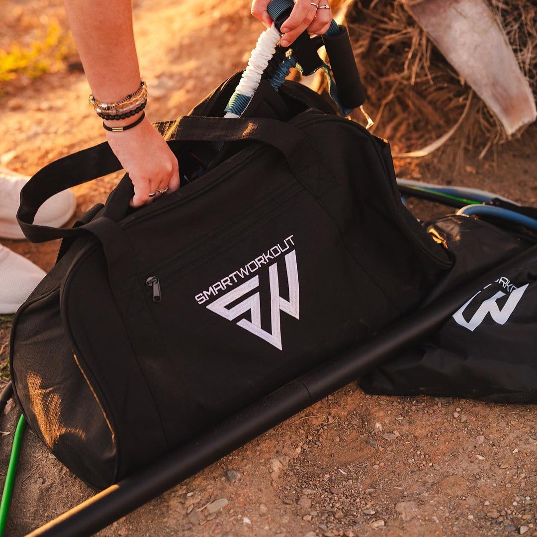 SmartWorkout - Sac de Sport 34 L - Duffel Bag Fitness Noir Unisex Léger et Grande Capacité - Anses, Bandoulière et 2 Poches Intérieures