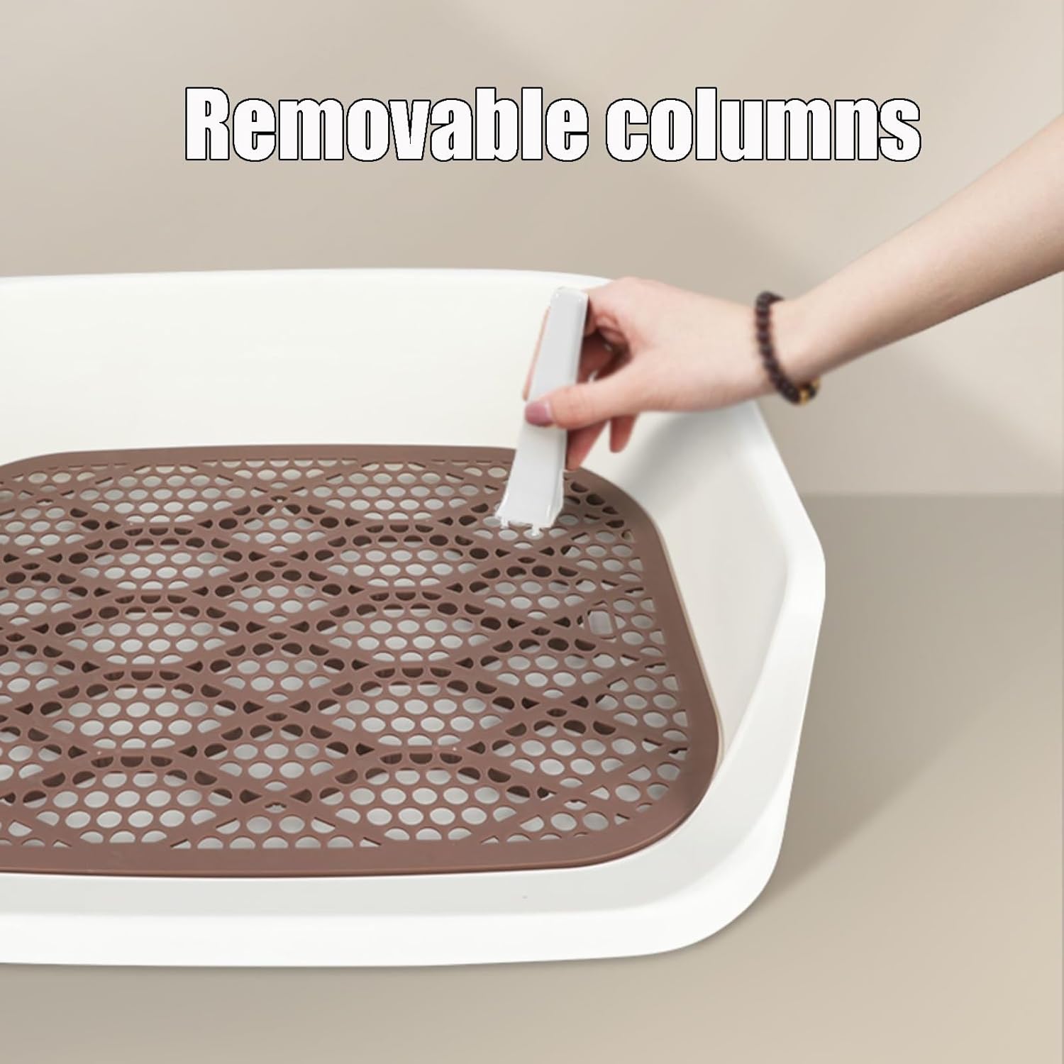 Detachable Dog Enclosure Potty with Urinary Guide Post Dog Toilet Easy to Clean Portable Pet Potty Large Space Training Dog Tray Suitable for Small and Medium-sized Dogs Fixed Point Toileting(Gray)