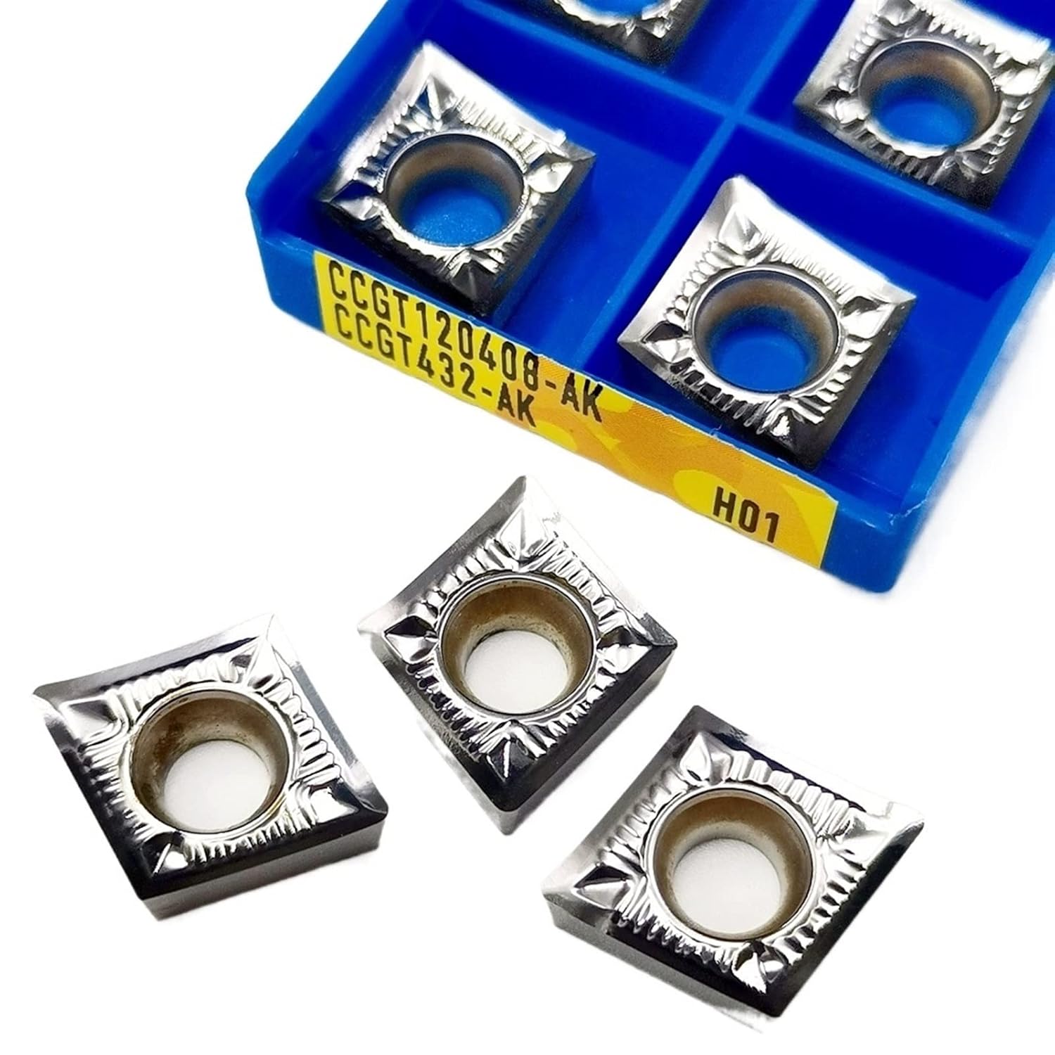 Indexable Carbide Lathe Tool 10PCS Processing Metal Turning Tool CCGT120408-AK HO1 Milling Inserts Carbide Hard All Feedback Alloy Blade