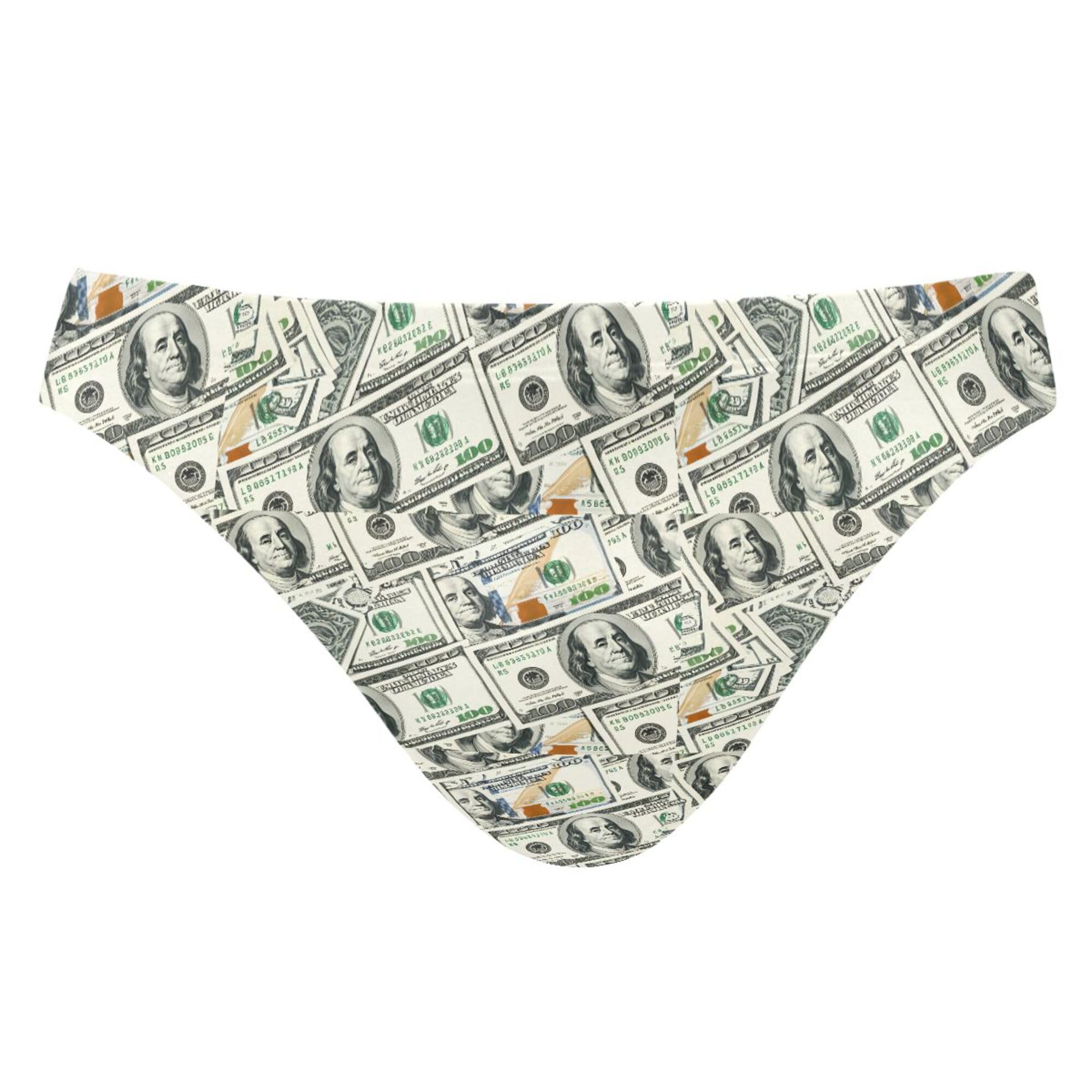 Men's Swim Briefs Paper Money Hundred Dollar Bills Swimsuit Beach Swimwear Bikini M B0405091
