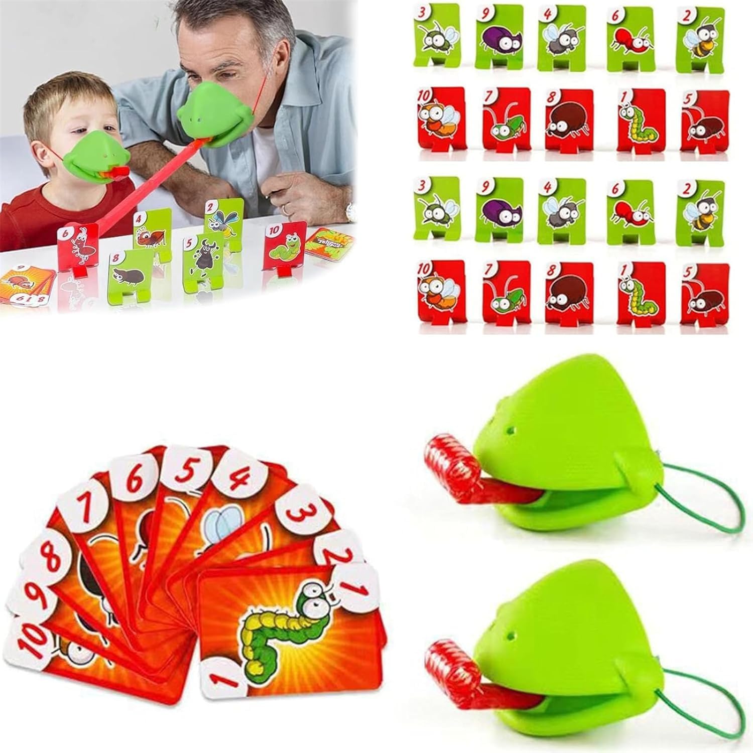 Frog Mask with Blow Tongue, Multiplayer Party Game (2PCS)