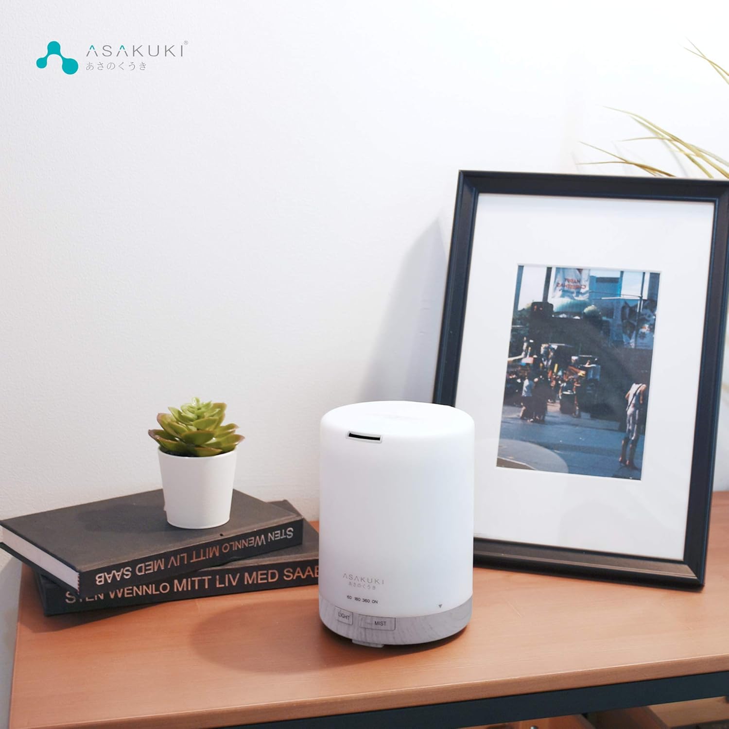 ASAKUKI 300ML Essential Oil Diffuser, Quiet 5-in-1 Premium Humidifier, Home Fragrance Aroma Diffuser with 7 LED Color Changing Light and Auto-Off Switch -White - Image 6