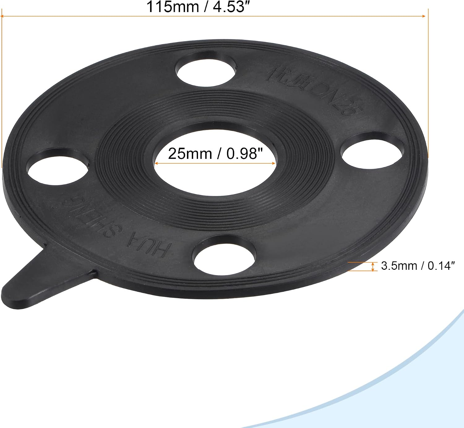 MECCANIXITY Rubber Flange Gasket Full Face for 1 Inch DN20 Pipe 4 Bolt Holes Black Flat Washer