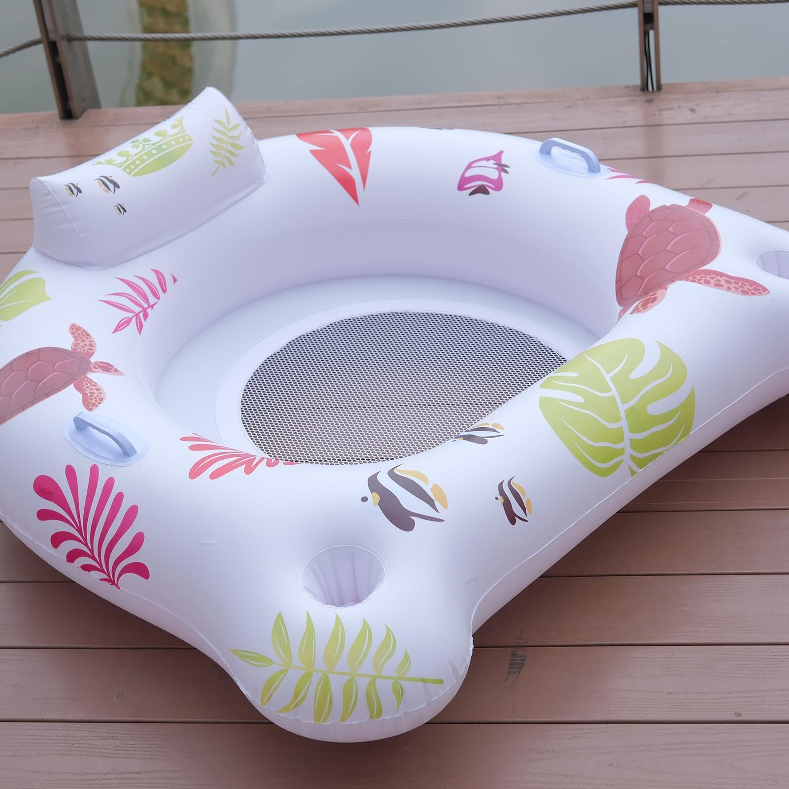 Flotteurs de Piscine Adultes, Flotteur de Piscine Gonflable Hamac Flottant | Chaise longue de piscine gonflable pour adulte, radeau de salon flottant avec lumières changeantes de couleur,