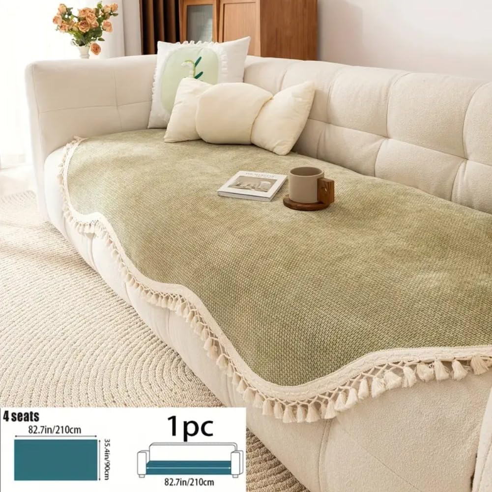 Chenille, Soft Furry Washable Plush Thick Chenille Pet Furniture Protector, Non-Slip, Modern Home Decor Couch Protector