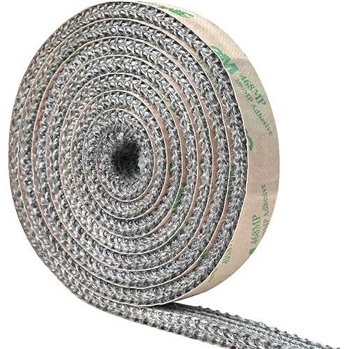 Wood Stove Gaske, Self Adhesive Flat Gasket for Stoves and Fireplaces, 5/8" Width, 1/4" Thick, 72" Length, High Temperature Fiberglass Flat Gasket Tape