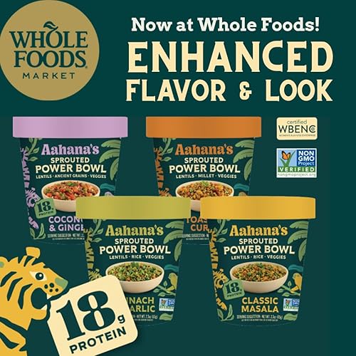 Miniatura 8 de Aahana's Cuencos de lentejas y arroz (Kitchari) | Comidas veganas sin gluten listas para comer | 0.03 onzas de proteína a base de plantas | Comida