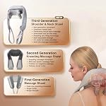 XTO Massager cou avec chaleur, tissu électrique profond 4D Massage de tricot, masseur de cou et de dos pour le cou, le dos, l'épaule, le leg, utilisation à la maison, masseurs de dos Pour la détente FathersDay Cadeaux (Gray)