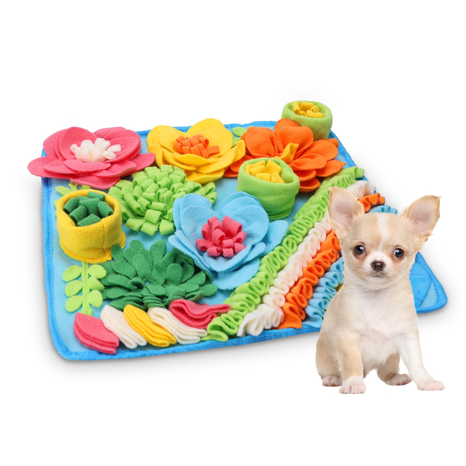 AMIR Snuffle Mat for Dogs, Sniff Mat Slow Feeding Mat, Encourages Natural Foraging Skills, Slow Eating, Help Stress Relief and Training, Dog Puzzle Toys, 15 inch