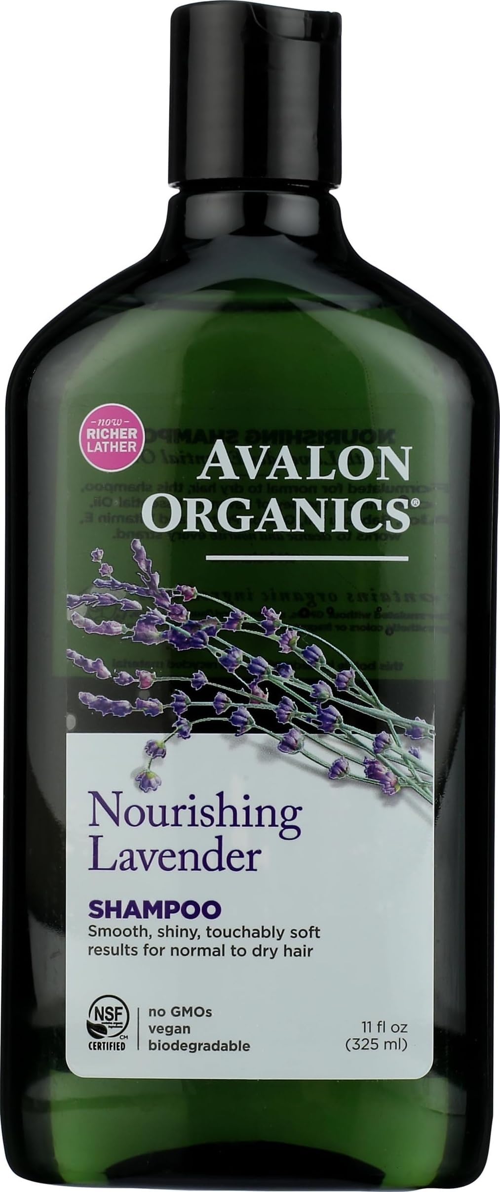 Avalon Organic Botanicals Shampoo, Nourishing Lavender, 11 Fl Oz