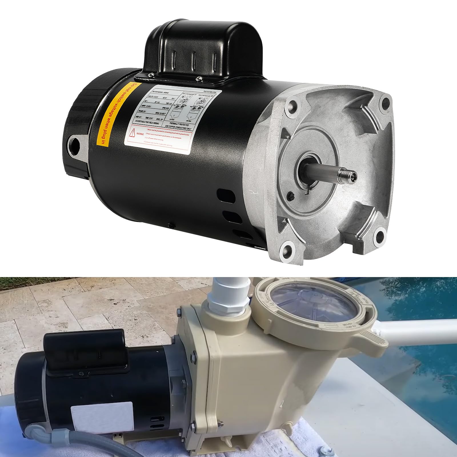 Amazon.com: Kozlira B2848 1HP Pool Pump Motor, 56Y Frame, 3450 RPM, 230 ...