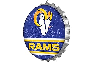 Los Angeles Rams 13" Jumbo Metal Distressed Bottle Cap Wall Sign