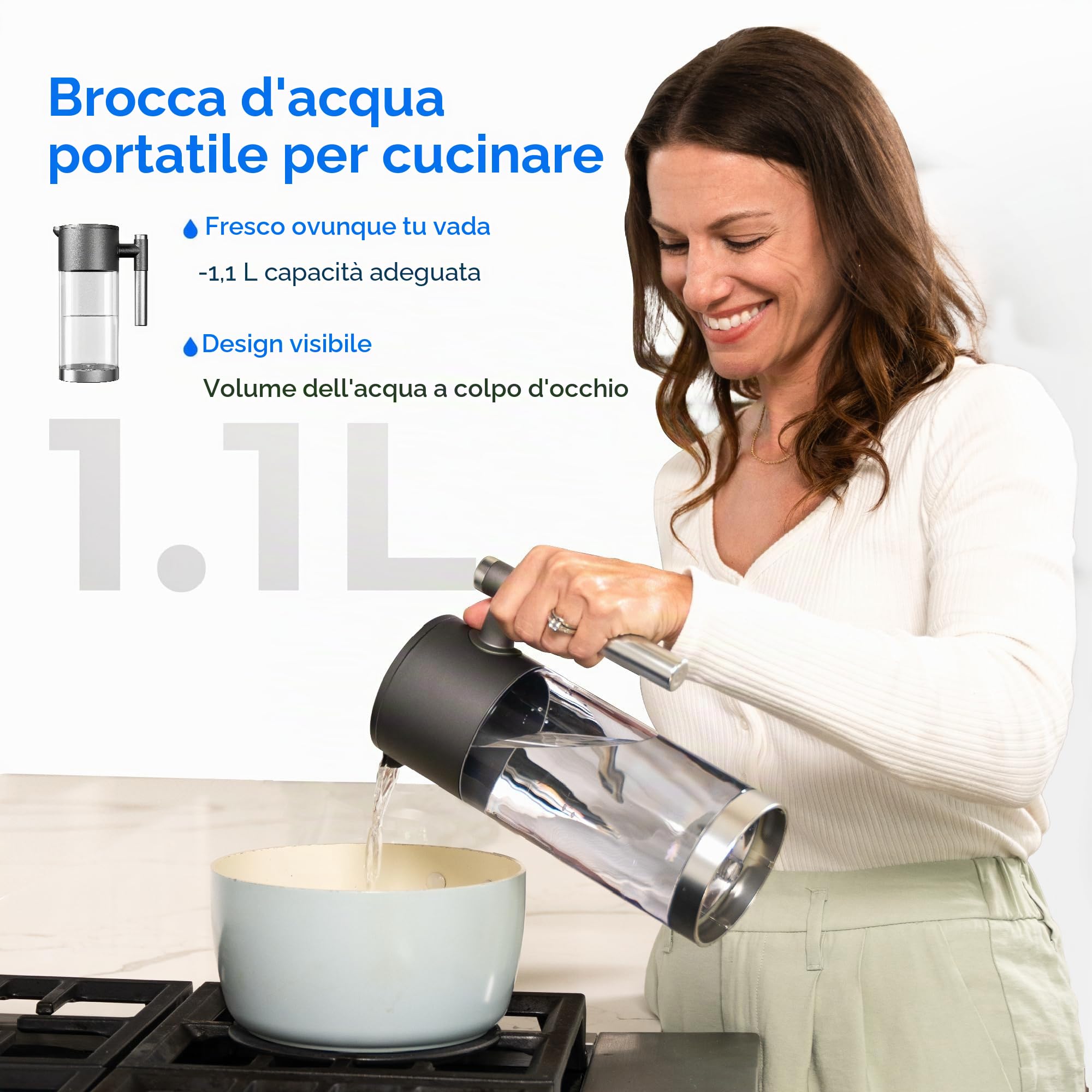 Maxblue MB-PWD Serbatoio di Acqua Pura per il Sistema a Osmosi Inversa da Banco WD-A2, Serbatoio di Acqua Pura Portatile, Senza BPA, 1,1L