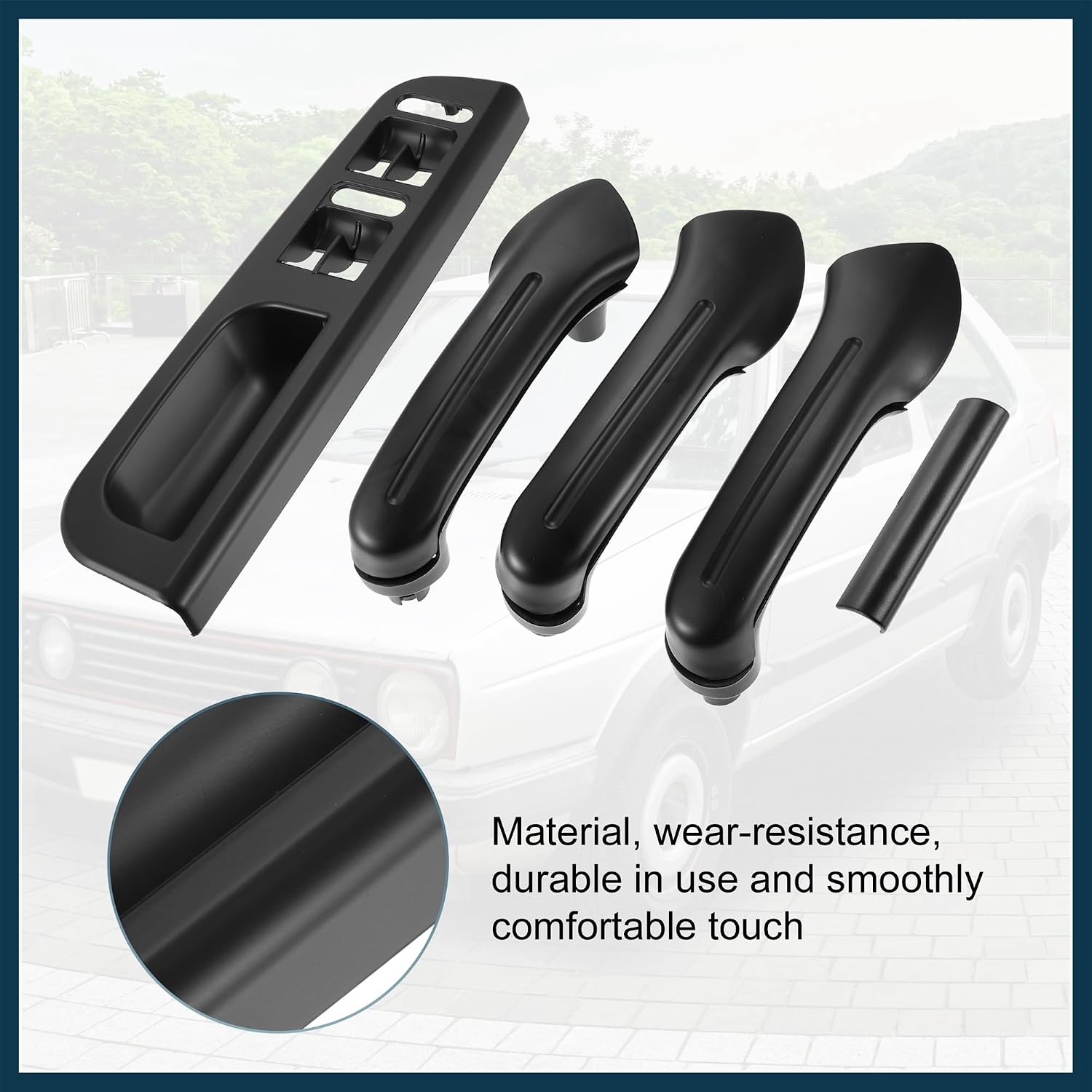 1 Set Interior Left Right Window Switch Panel Bezel Door Handle Trim Set for VW Jetta MK4 1999-2004 1J0867171A 1J4867179A 1J0867172A Black Automotive Parts
