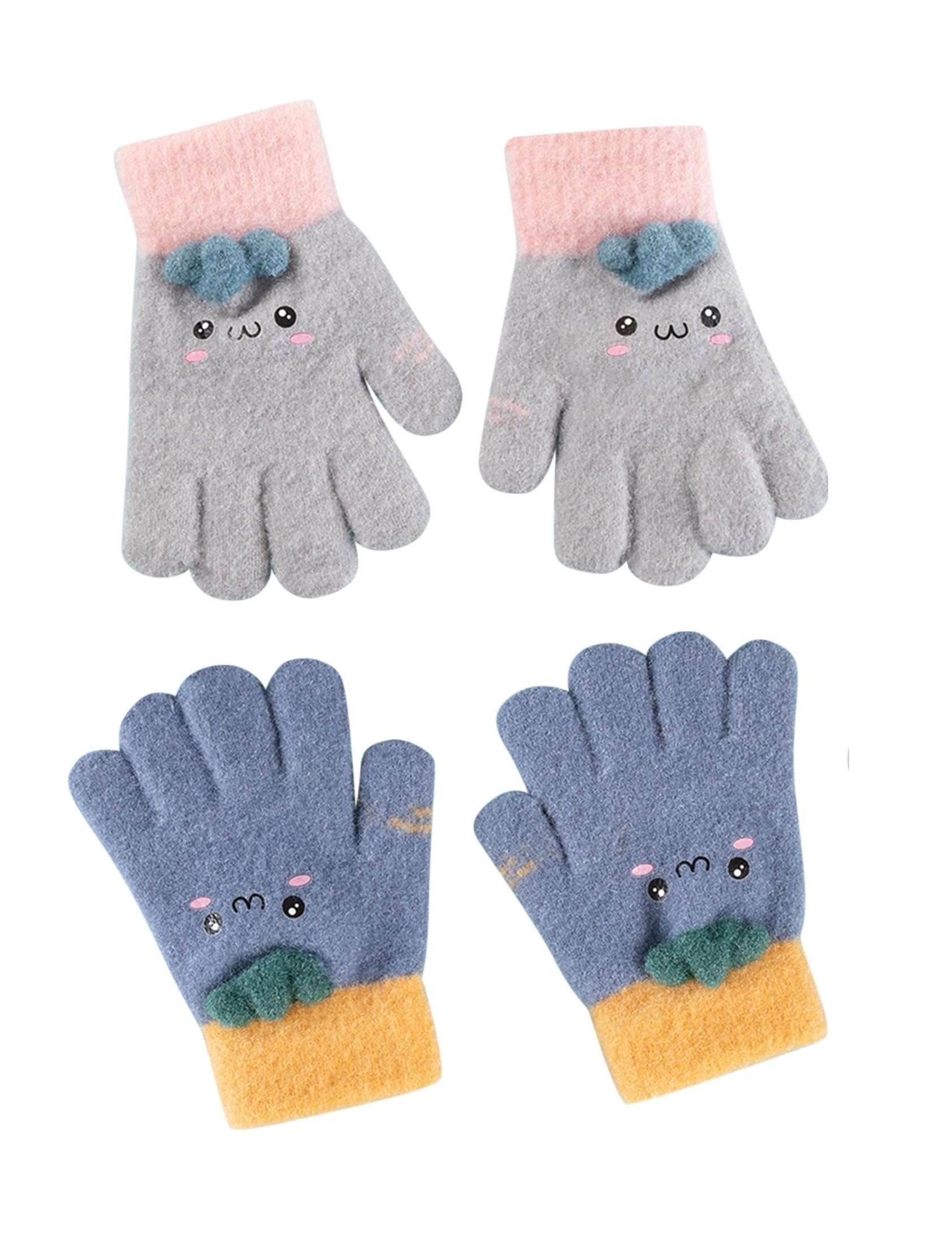 GenericANESHA Snowy Sweethearts Cute Toddler Mittens Collection Baby, It's Cold Outside! Full Finger Toddler Winter Gloves for Snuggly Warmth For age 0-4 years pack of 2